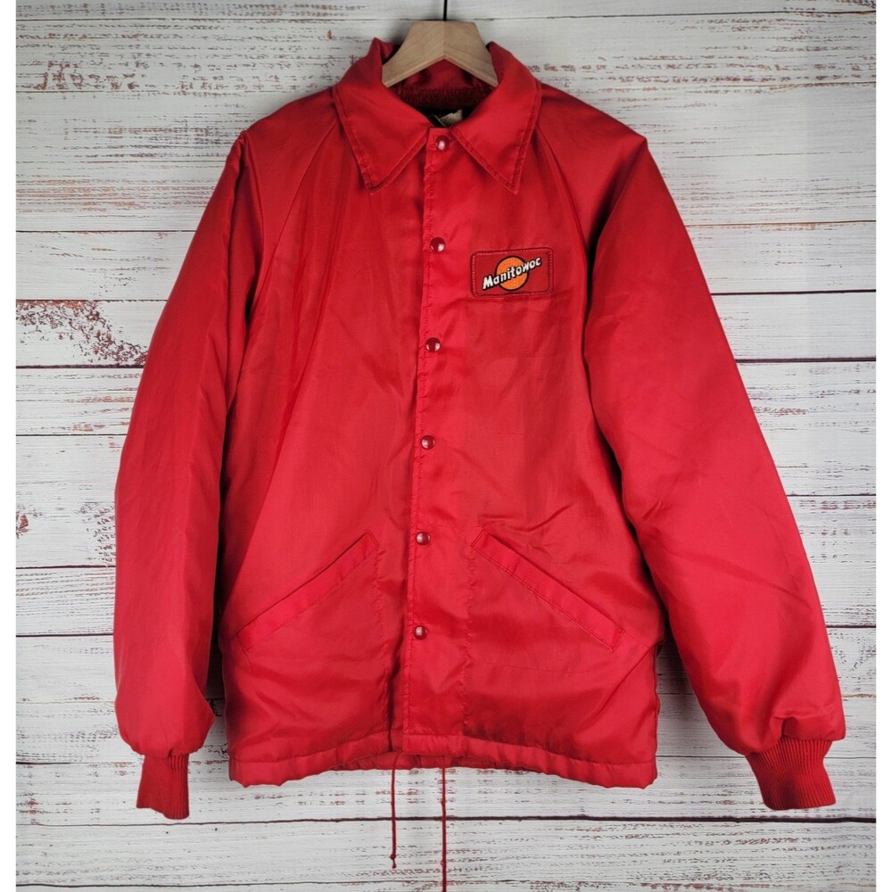 Vintage Manitowoc Jacket Mens S Wisconsin Swingster Windbreaker Coat Patch Lined